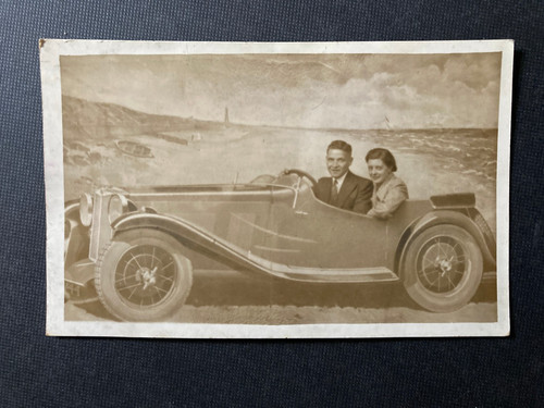 Vintage blackpool seaside - blackpool, car