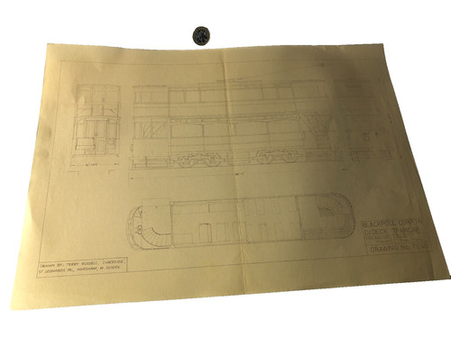 Paper tram car blue - paper,