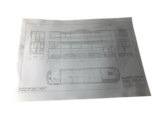 Paper tram car blue - paper,