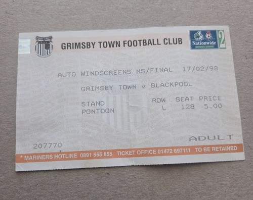 Ticket stub grimsby town - ticket, v